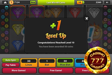 Mega 777 Casino Slot Machine - Free Las Vegas Multi Reel Slot Machine screenshot 3