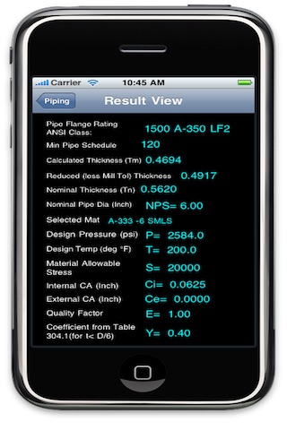 Pipe and Flange Calculator screenshot 2