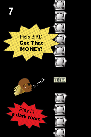 Bling Bird - Tiny flappy flyer collect hundred dollar bills screenshot 2