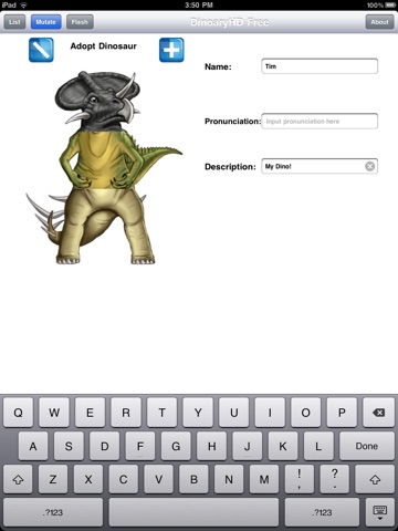 DinoaryHD Free - Learn about and mutate DINOSAURS from your iPad! screenshot 3