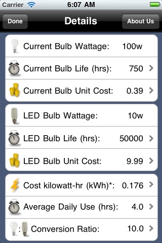 LED Light Bulb Savings Calculator