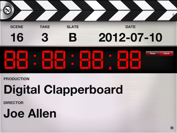 Digital Clapperboard - Timecode Sync and Video Slate