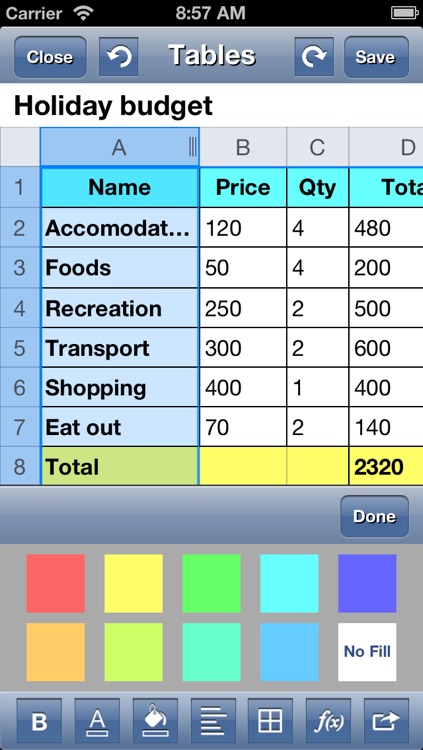 Tables: Create and Share table, spreadsheet - Compatible with Dropbox, Box