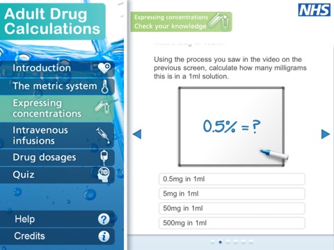 Adult Drug Calculations for iPad screenshot 2