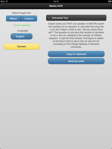 OCR Scanner - Images & documents to text - for iPad screenshot 3