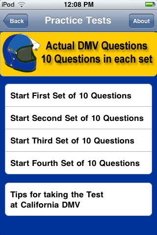 motorcycle permit practice test ca