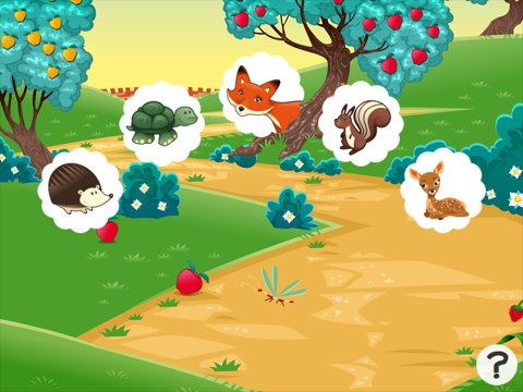 森の動物についての子供の年齢2-5のためのゲーム。幼稚園、幼稚園と保育園のためのゲームやパズル。キツネ、クマ、カメ、ハリネズミ、リス、昆虫、木々や花と遊ぶ。無償、新しいのおすすめ画像1