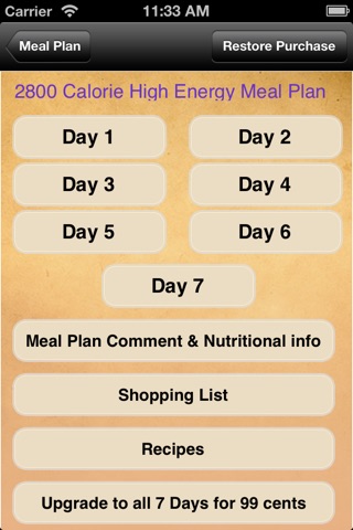 Meal Plans - High Energy 7 Day Meal Plans screenshot 2