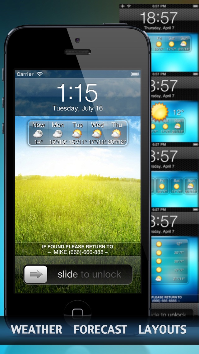 Weather Lock Screen Pro Screenshot 2