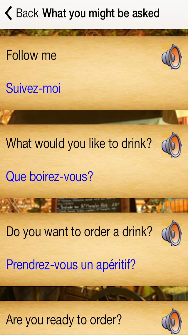 French Menu screenshot1