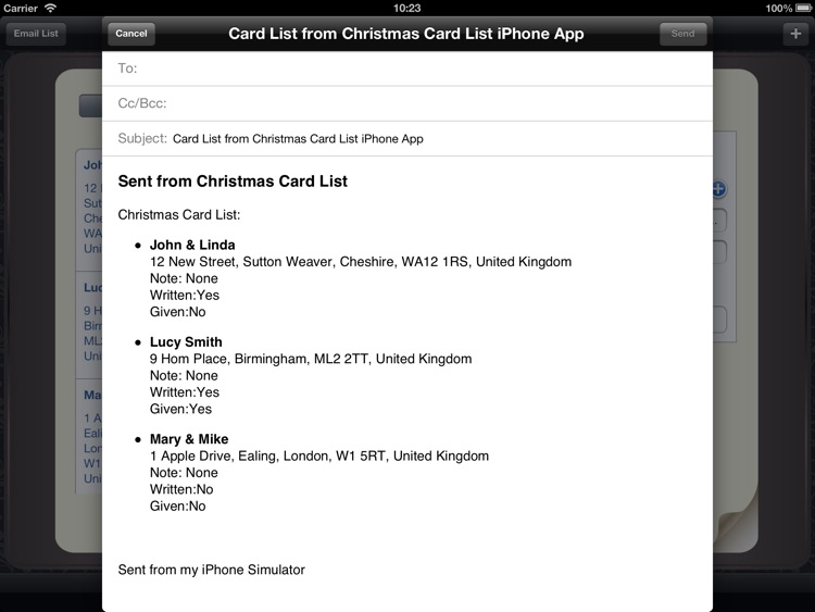 Christmas Card List HD