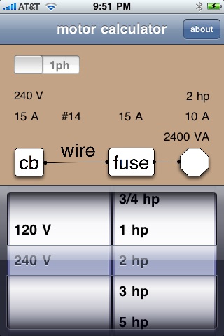motor calculator screenshot 2