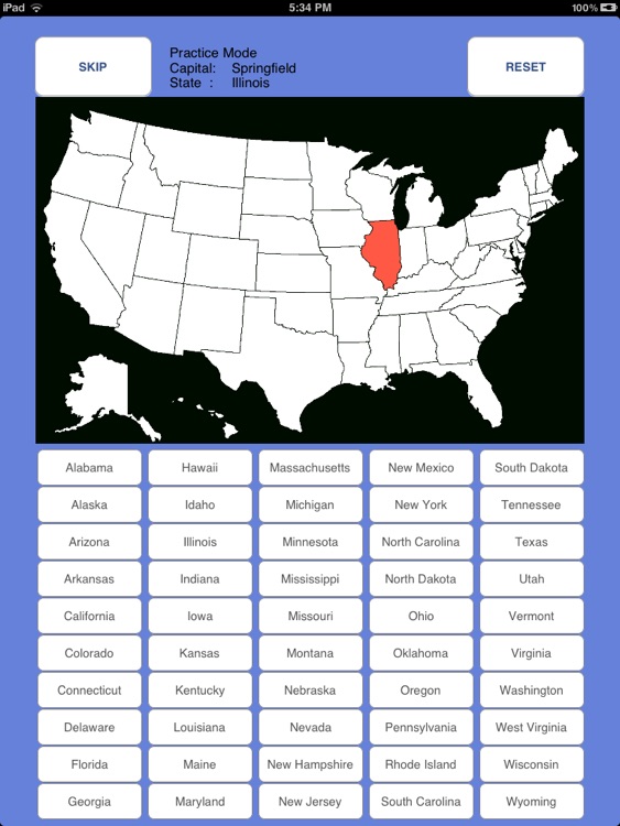 Capital Quiz - States of the USA