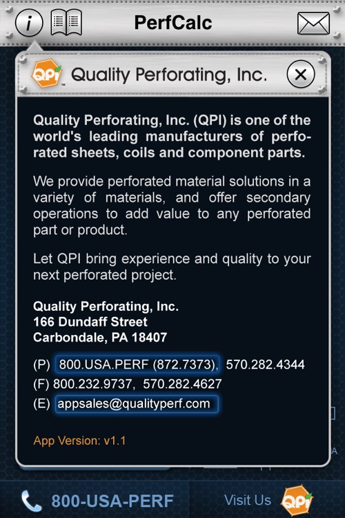 Perforated Calculator by Quality Perforating, Inc.