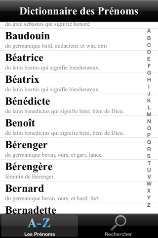 Dictionnaire des Prénoms screenshot 2