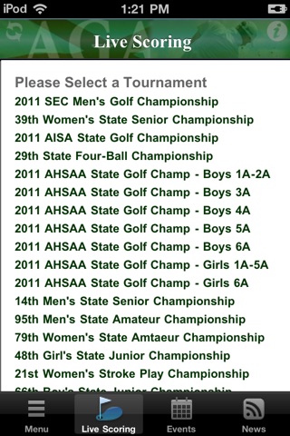 Alabama Golf Association screenshot 2