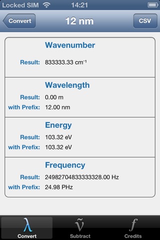 Spectroscopic Unit Converter screenshot 3