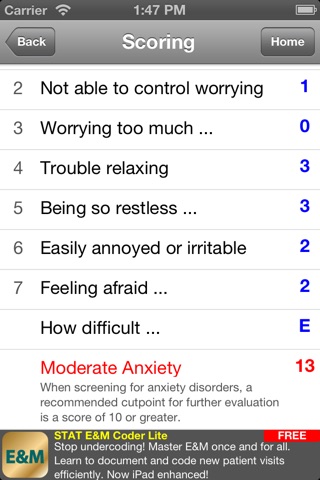 GAD-7 Anxiety Scale screenshot 2