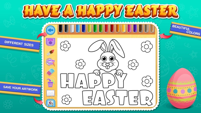 Easter Coloring Free : Paint the Eggs, rabbits and chickens(圖2)-速報App