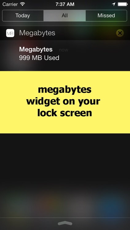 Megabytes - Cellular (3G/4G/LTE/GPRS/EDGE) data usage on your Home Screen / Lock screen / Notification Center & widget