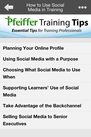 Pfeiffer Training Tips screenshot 4