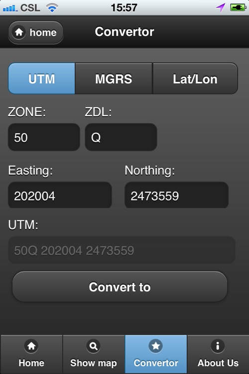 The MGRS UTM Convertor for iPhone screenshot-3