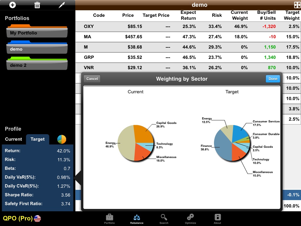 Quantitative Portfolio Optimizer screenshot 4