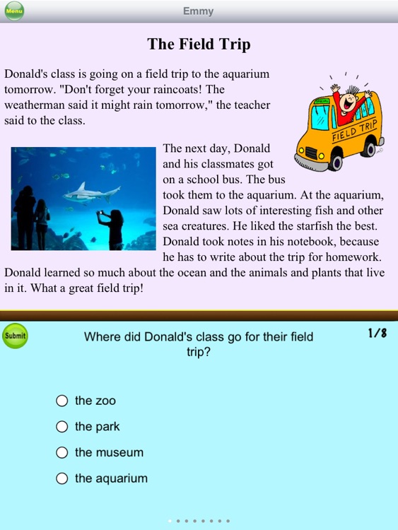 AbiTalk Second Grade Reading Comprehension Fiction Free