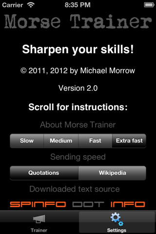 Morse Trainer App screenshot 2