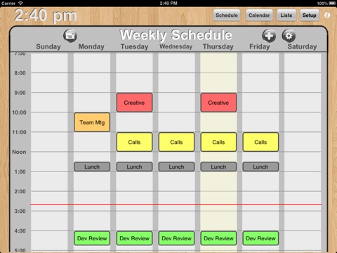 Weekly Schedule screenshot 2