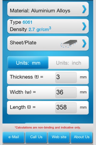 Alinox Metal Weight Calculator screenshot 3