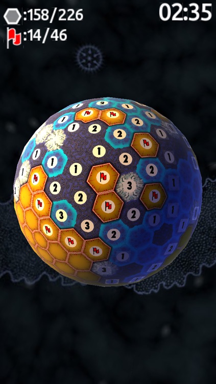 Planet Minesweeper - 3D Mines on a Hex Sphere