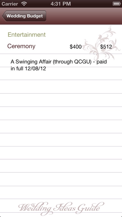 Wedding Budget Calculator