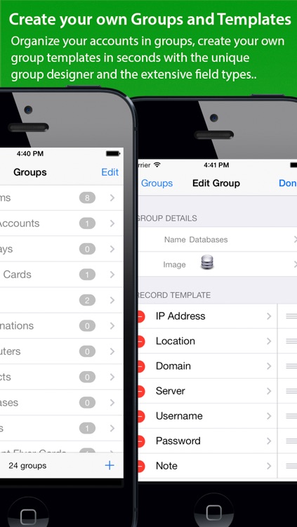 iAccounts password manager- free backup application included