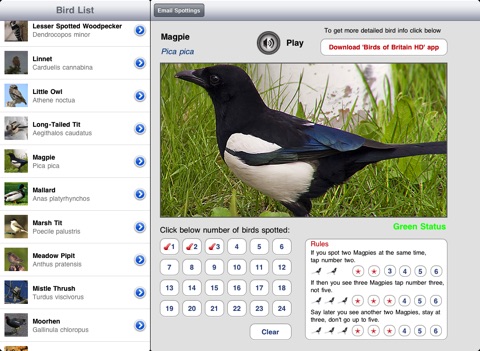 Big Garden Birdwatch Log HD screenshot 4