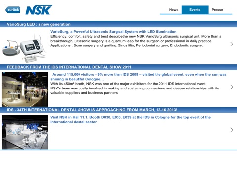 NSK dental dynamic and surgical instrument screenshot 2