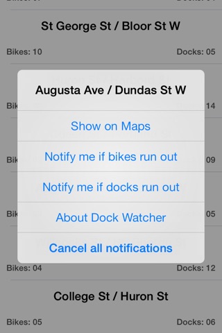 Dock Watcher - Bike sharing availability notifier (BIXI, Cycle Hire, Hubway, Nice Ride) screenshot 3