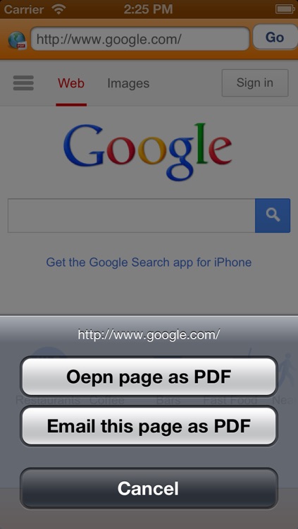 WEB to PDF browser