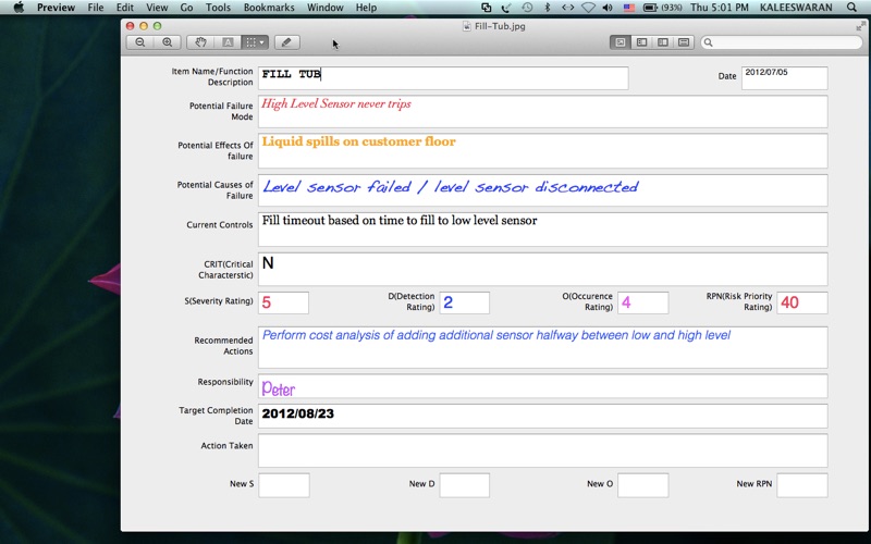 FMEA Worksheet thumbnail 4