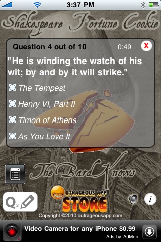 Shakespeare Fortune Cookie screenshot 3