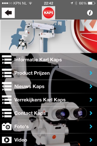 Karl Kaps microscopen NL screenshot 4