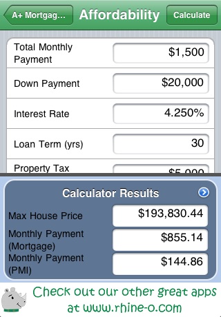 A+ Mortgage Calculator Lite screenshot 4