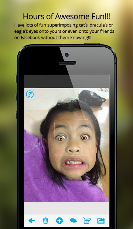 EyeTuner Photo Editor - Giving you a facetune and superimpose cat, zombie and other eyes onto yours!