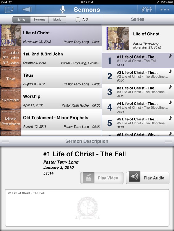 Calvary Chapel Salt Lake App for iPad