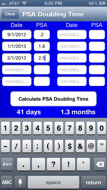 PSA Doubling