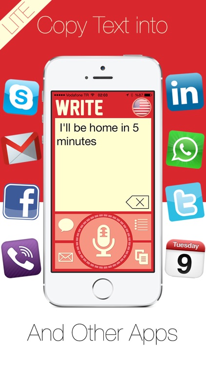 Write Lite - One touch speech to text dictation, voice recognition with direct message sms email and reminders. screenshot-4