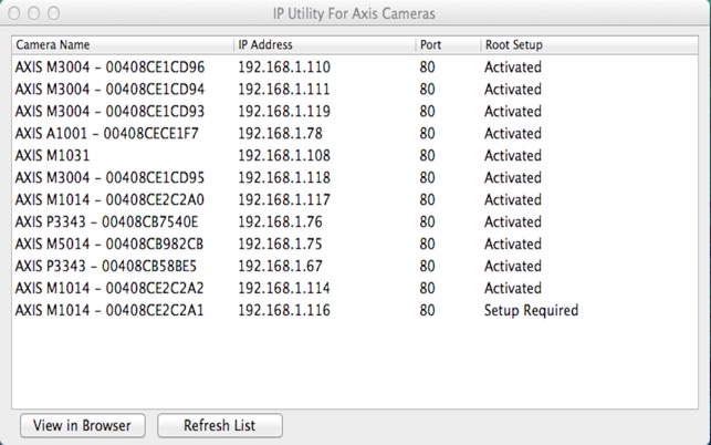 Ip Camera Utility For Axis On The Mac App Store