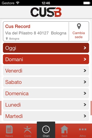 CUS Bologna screenshot 2