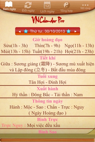 VNCalendar Pro (Lich Van Nien & Tu Vi & Chu Ky Sinh Hoc) screenshot 3