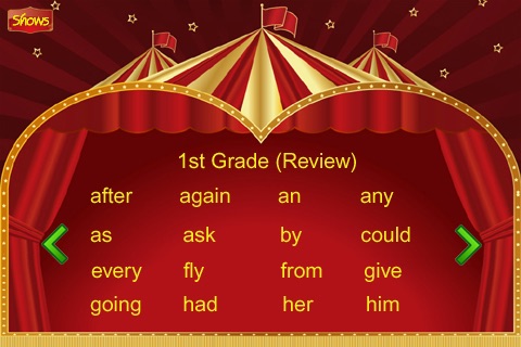 Sight Words Circus Free - 300 sightwords screenshot 4